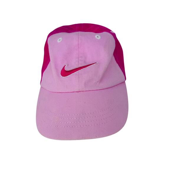 Nike Baseball Cap‎ Swoosh Adjustable Casual Outdoor Two Tone Pink Girls One Size - Picture 1 of 8